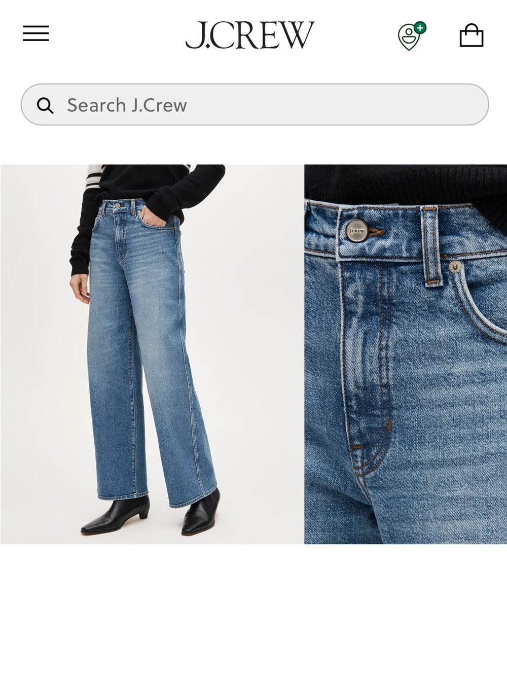 J. Crew Everyday wide-leg ankle jean in semi-stretch -